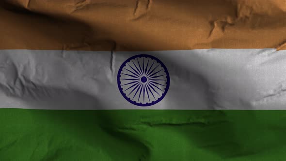 India Flag Textured Waving Background 4K