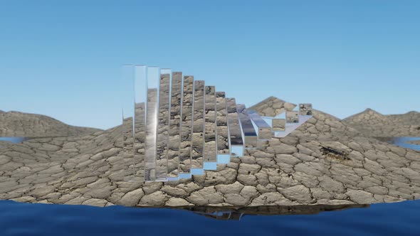 3D Terrain Dunes Landscape Looped Background