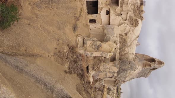 Vertical Video Cappadocia Landscape Aerial View