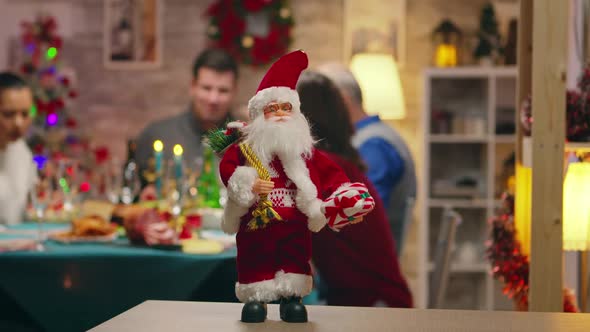 Santa Claus in Focus on the Table