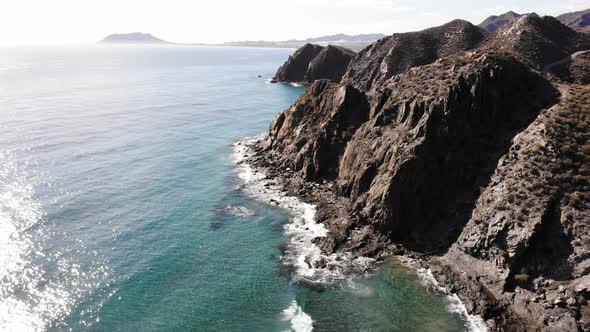 Sea and Mountain. Coast in Murcia Spain. Aerial View