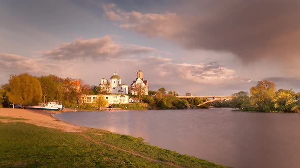 The central beach in the evening. Bila Tserkva