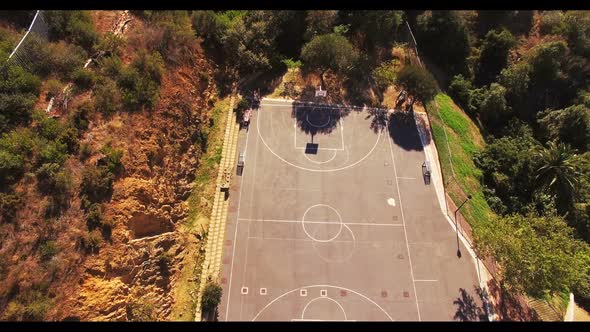 Aerial view of school playground