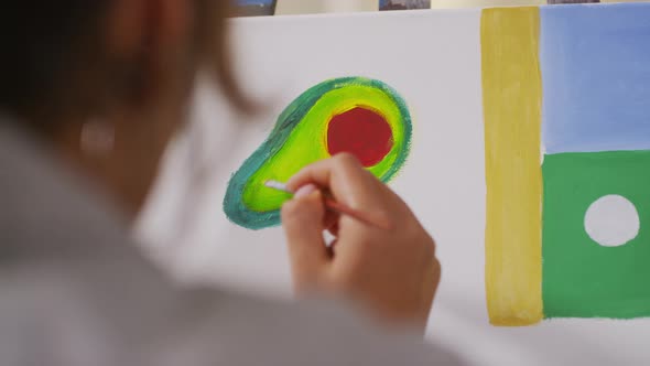 Painting Avocado On Canvas