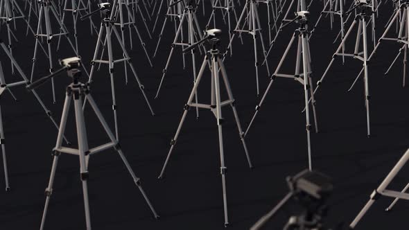 a lot of tripods in a row hd