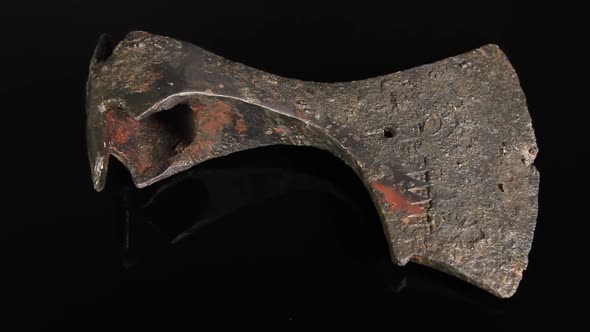 Viking Axe on Black Background Turntable