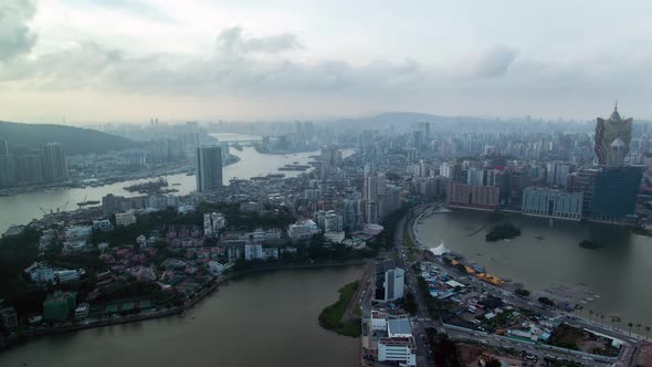 Border of Macao and Zhuhai Near Chinese Cathedral Timelapse