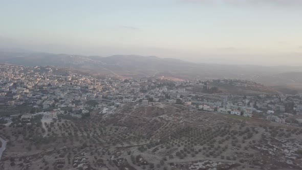 Aerial view of the Palestinian town of Arraba