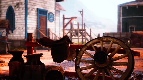 Old American Wild Western Style Town alt