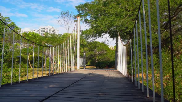 Scenic Landscape with Skyscrapers in the Background