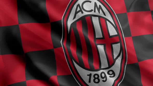 Animated Flag Of AC Milan Football Club