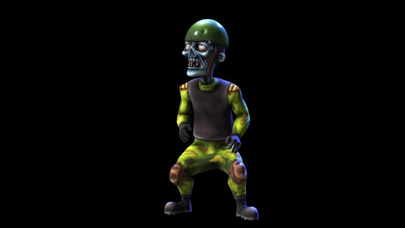 Soldier zombie with alpha channel