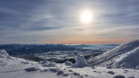 Mountain Winter Landscape During Noon