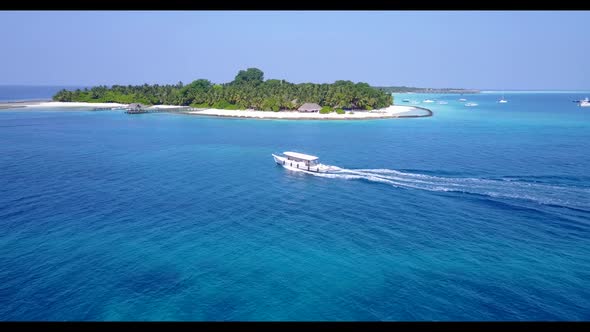 Aerial view nature of idyllic bay beach holiday by clear ocean with white sand background of a dayou