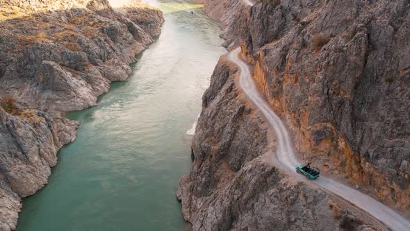 Off Road On Canyon Road By The River