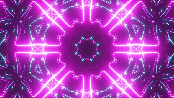 Futuristic Digital Technological Abstract Bright Kaleidoscope