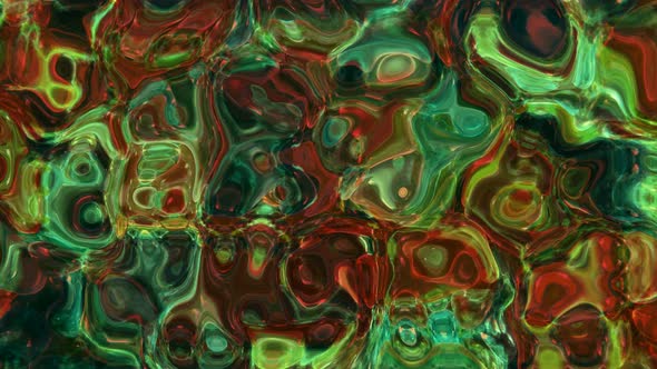 Red Green Color Silky Marble Liquid Animated Background