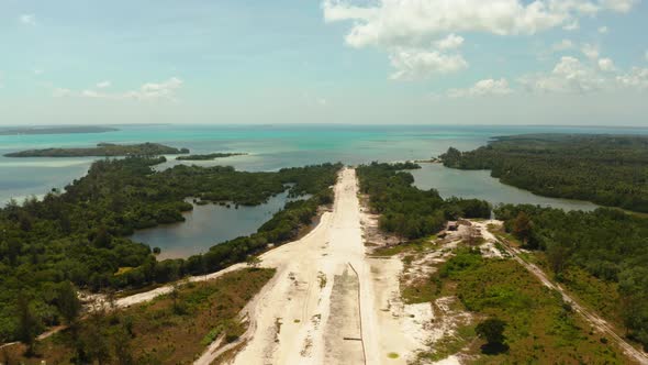 Construction of the Airport on a Tropical Island