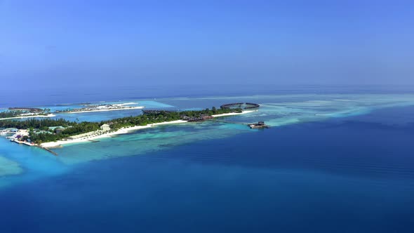 Aerial Shot of the Maldives island Olhuveli