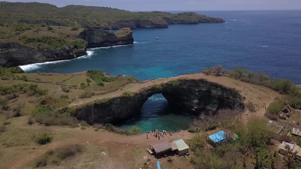 1 million $ drone aerial view flight of natural bridge instagram influencer spotBroken Beach at Nus