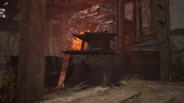 Disused Old Blacksmith Forge at the Old Gold Mining Town