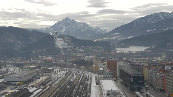 Panoramic view of Karwendel Alps near Innsbruck