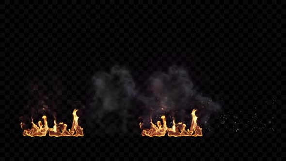 Fire Flame Separate 4 Clip Loop 4K alt