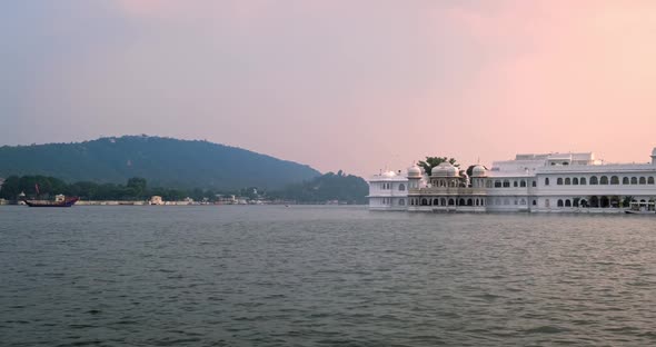 Udaipur City Palace and Lake Palace View From Lake Pichola