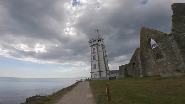 Pointe Saint Mathieu Ruins and Lighthouse  Plougonvelin Finistere Brittany France