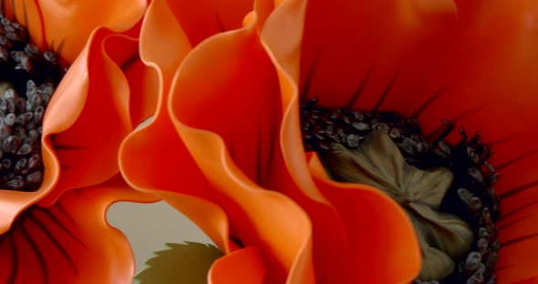 Red Plastic Flowers with Black Core Prepared for Decorating