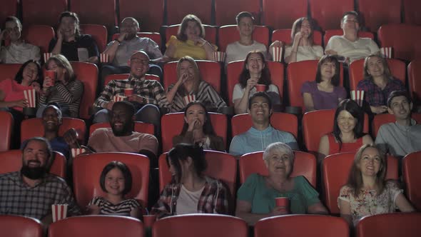 Multinational Viewers Enjoying Comedy in Cinema