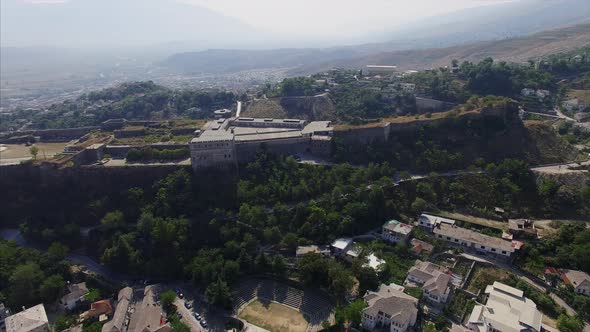 View overlooking castle in Albania