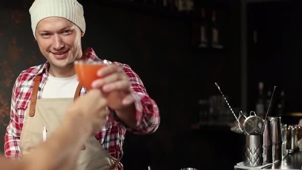 Small business owner working at his cafe.