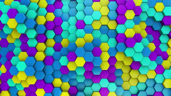 Hexagon Background Retro 80s - 4K