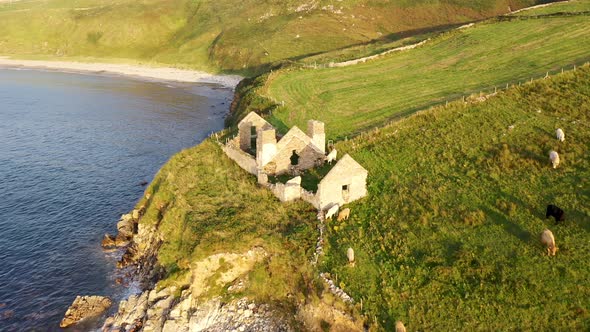 The Remains of the 1790 to 1805 Kelp Factory Teach Dearg or the Red House at Crohy Head Near Maghery