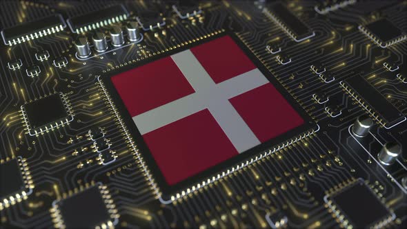 National Flag of Denmark on the Operating Chipset alt