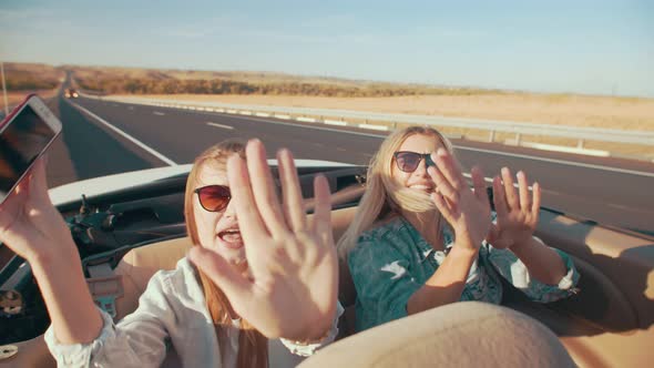 Friends Have Fun and Sing in the Car