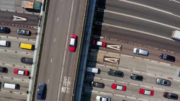 Top view of Hong Kong traffic