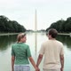 Rear view of young couple by washington monument - VideoHive Item for Sale