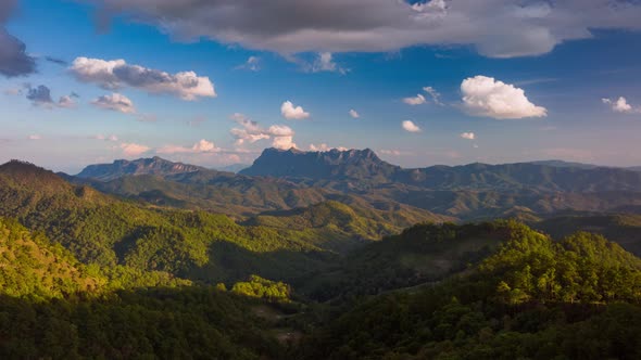 4K Hyperlapse aerial view of drone flying to Doi Luang Chiang Dao mountain, Hadubi viewpoint, Chiang