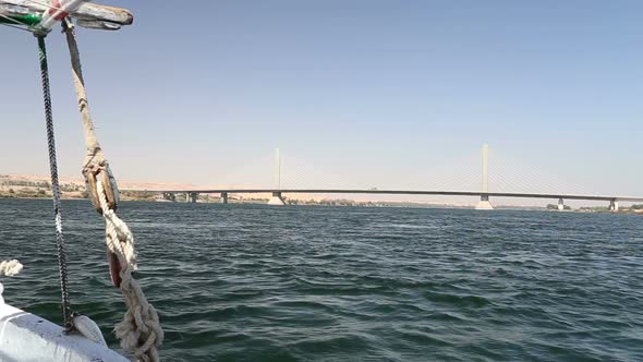 New Aswan bridge over Nile river