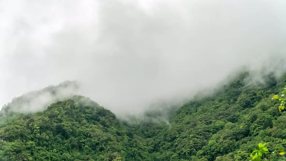 Timelapse of Clouds and High and Steep Marble Cliffs of Taroko Gorge National Park in Taiwan. View