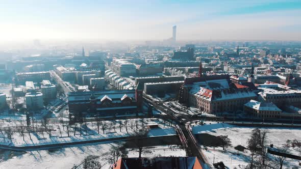 Aerial View of Market Square in the Old City of Wroclaw