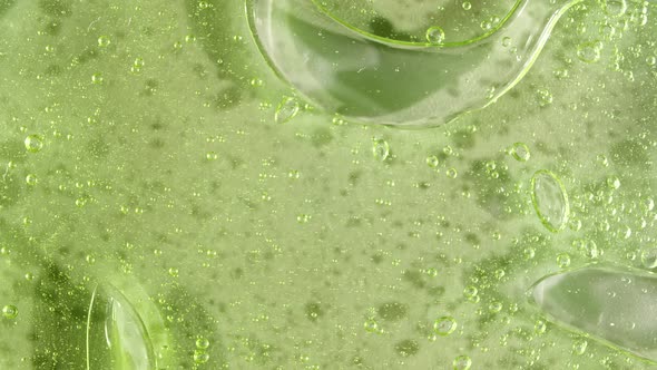 Transparent Green Cosmetic Gel Cream With Molecule Bubbles