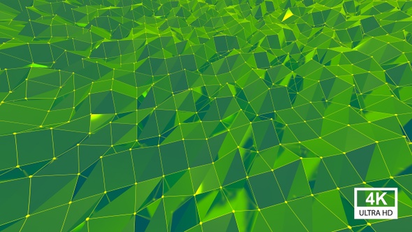 Polygonal Green Background 4K