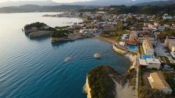 Drone Over Coastline And Canal D Amour At Sunrise