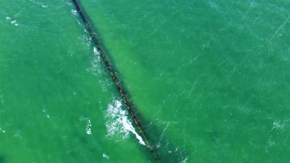 Aerial Top View Made By Drone of a Calm Sea Shore