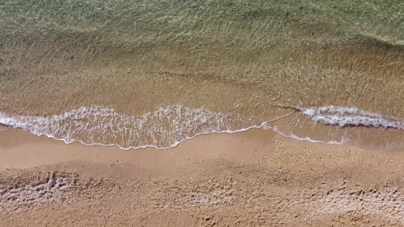 Beautiful Remote Beach with Crystal Clear Water Aerial View