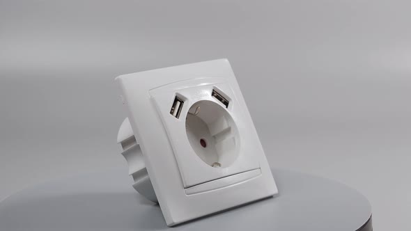Socket with two USB connectors.