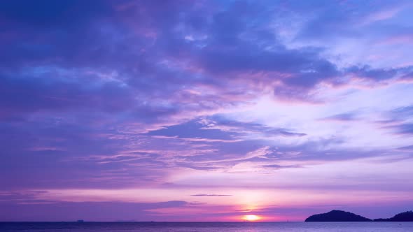 TimeLapse nature motion clouds Beautiful Light sunset sky clouds over sea.Scenery Sky